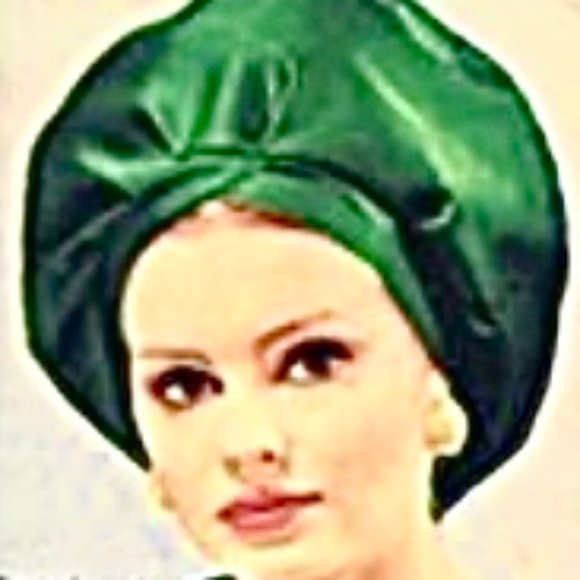 SPLENDID 1960s' DESIGNER EMERALD GREEN TAM & GROSGRAIN HAT - Picture 14 of 14